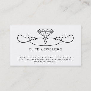 CARTE DE VISITE DIAMANT ÉLÉGANT DE BIJOUTIERS