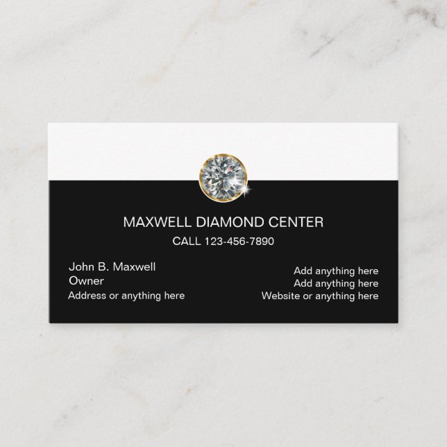 Carte De Visite Diamant Jeweller Design (Devant)