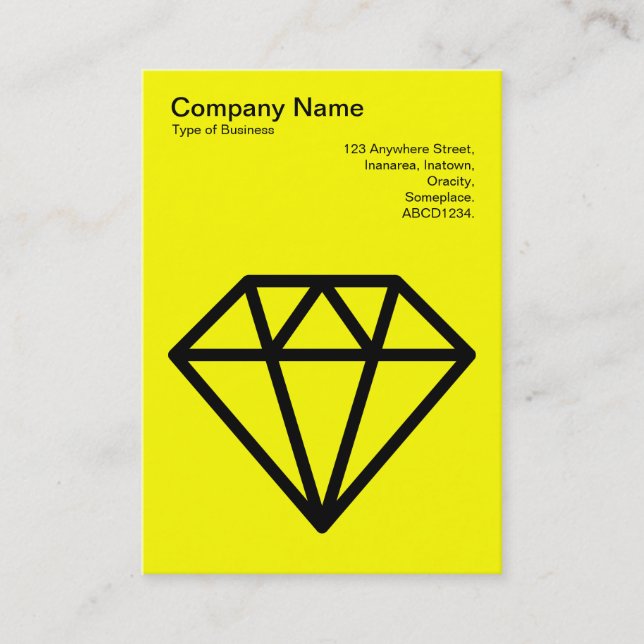 Carte De Visite Diamant - noir sur jaune (Devant)