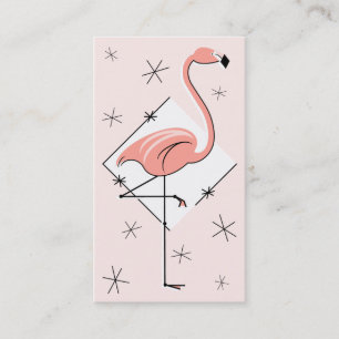 Carte de visite diamant rose flamant rose