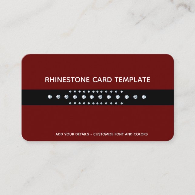 Carte De Visite Diamant Rouge - Rhinestone (Devant)