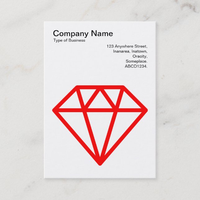 Carte De Visite Diamant - Rouge sur blanc (Devant)