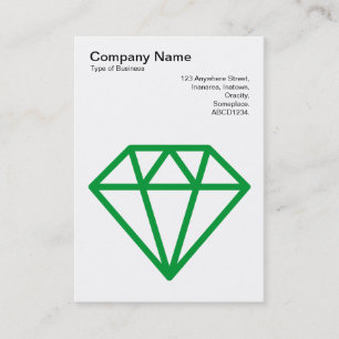 Carte De Visite Diamant - Vert d'herbe sur blanc