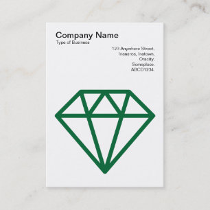 Carte De Visite Diamant - Vert forestier sur blanc
