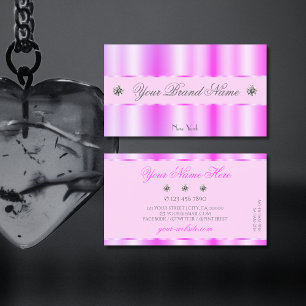 Carte De Visite Diamants brillants brillants rose clair chatoyant