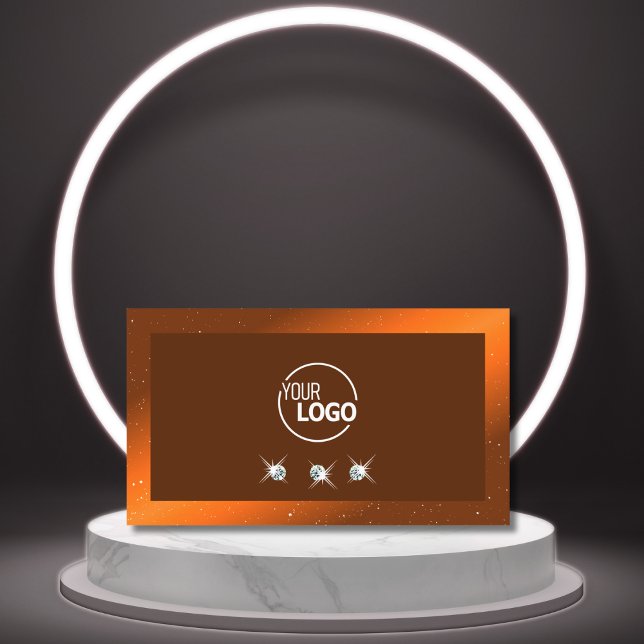 Carte De Visite Diamants brillants Brown et brillants orange avec  (Créateur téléchargé)