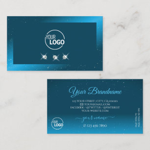 Carte De Visite Diamants brillants Turquoises brillants et brillan