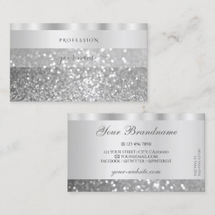 Carte De Visite Diamants de Parties scintillant brillants en argen