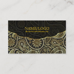 Carte De Visite Diamants et or Retro Motif Paisley