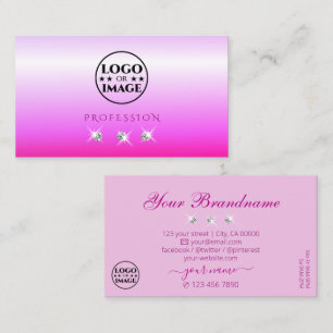 Carte De Visite Diamants étincelants de luxe rose Ombre Ajouter Lo