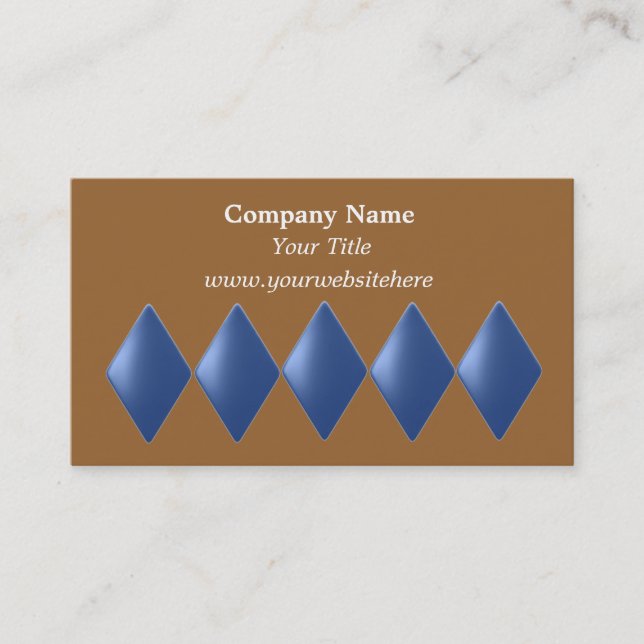 Carte de visite Diamants Flottants Bleus (Devant)