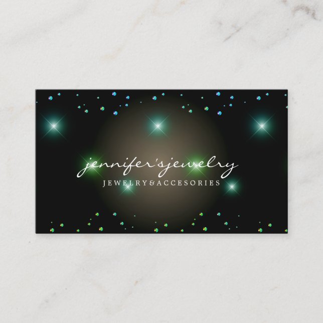 Carte De Visite Diamants Gems Bijoux vert (Devant)