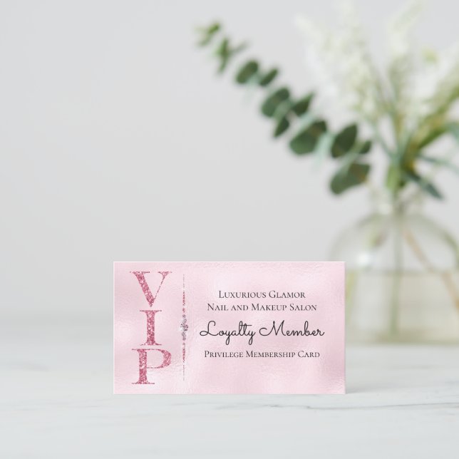 Carte De Visite Diamants glamour Parties scintillant rose VIP Loya (Debout devant)