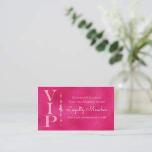 Carte De Visite Diamants Glamour Rose Paillettes Fidélité VIP