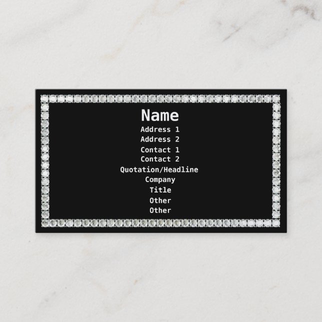 Carte De Visite Diamants noirs (Devant)