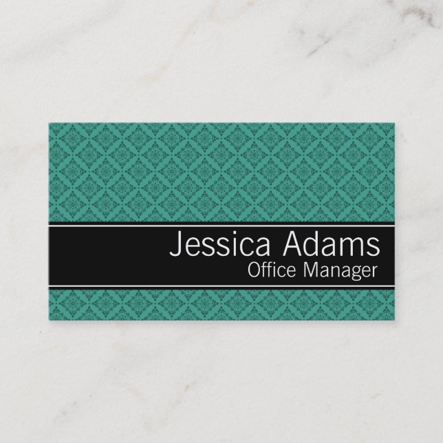 Carte De Visite Diamants turquoises Motif Moderne Professional (Devant)