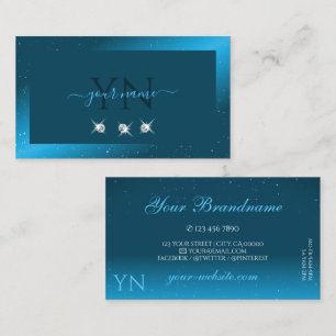 Carte De Visite Diamètre brillant Turquoise brillant flashy Initia