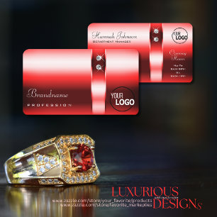 Carte De Visite Diamètre et logo rouge brillant Ruby