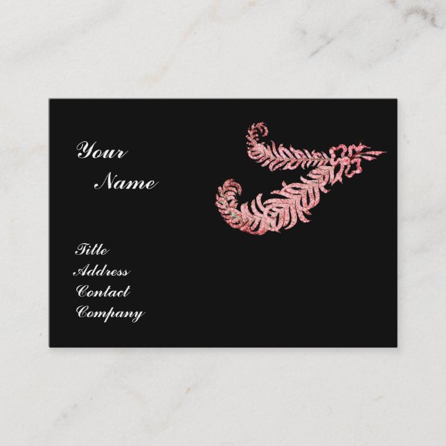 Carte De Visite DIAMOND FEATHERS MONOGRAM, rose (Devant)