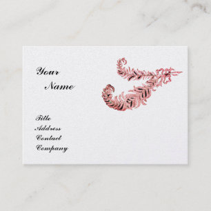 Carte De Visite DIAMOND FEATHERS MONOGRAM, rose, argent, platine