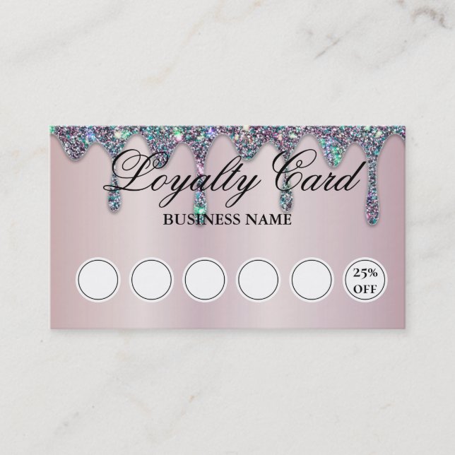 Carte De Visite Diamond Parties scintillant Drives Clou Salon Lila (Devant)