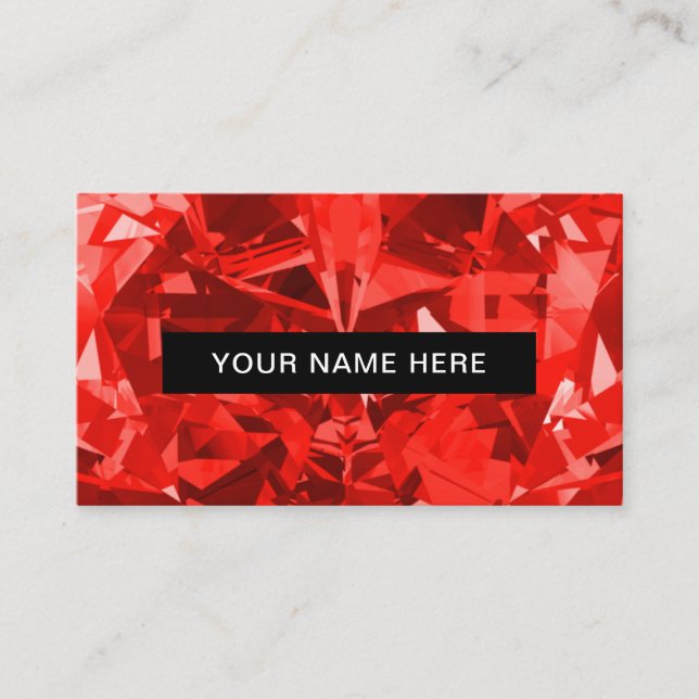 Carte De Visite Diamond Ruby Luxe Rouge Élégant (Devant)