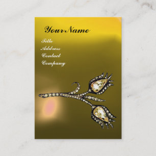 Carte De Visite DIAMOND TULIPS MONOGRAM, Yellow Topaz