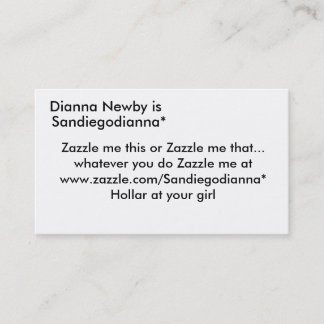 Carte De Visite Dianna Newby est, Sandiegodianna*, Zazzle je thi…