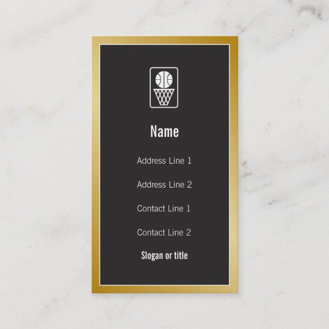 Carte de visite d'icône de basket-ball (Devant)