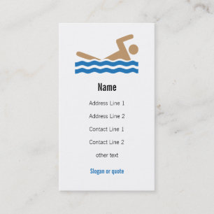 Carte de visite d'icône de natation