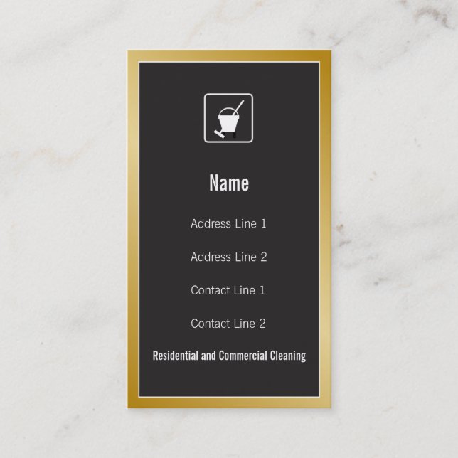 Carte de visite d'icône de service de nettoyage (Devant)