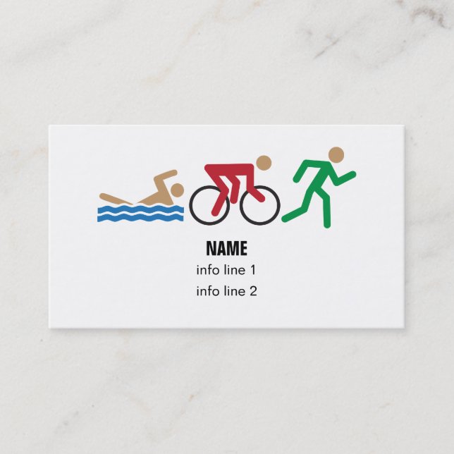 Carte de visite d'icônes de couleur de triathlon (Devant)