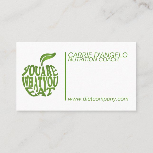 Carte De Visite Diète et directeur de la nutrition (Devant)