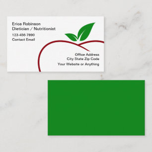 Carte De Visite Diététiste Nutritionniste Moderne Tendance