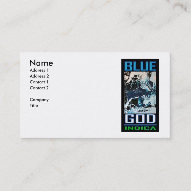 CARTE DE VISITE DIEU BLEU INDICA (Devant)