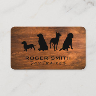 Carte De Visite Différentes races de chiens   Grain de bois