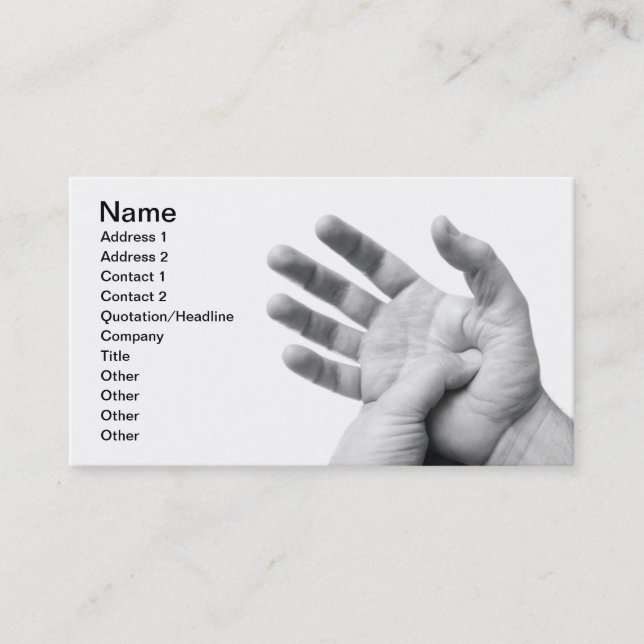 Carte De Visite Digitopuncture de paume (Devant)