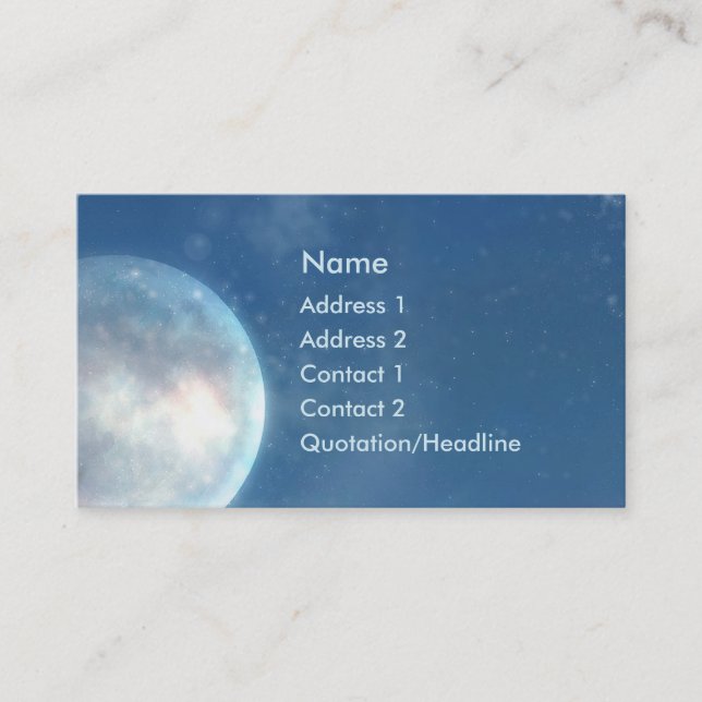 Carte de visite d'imaginaire de lune bleue de KRW (Devant)