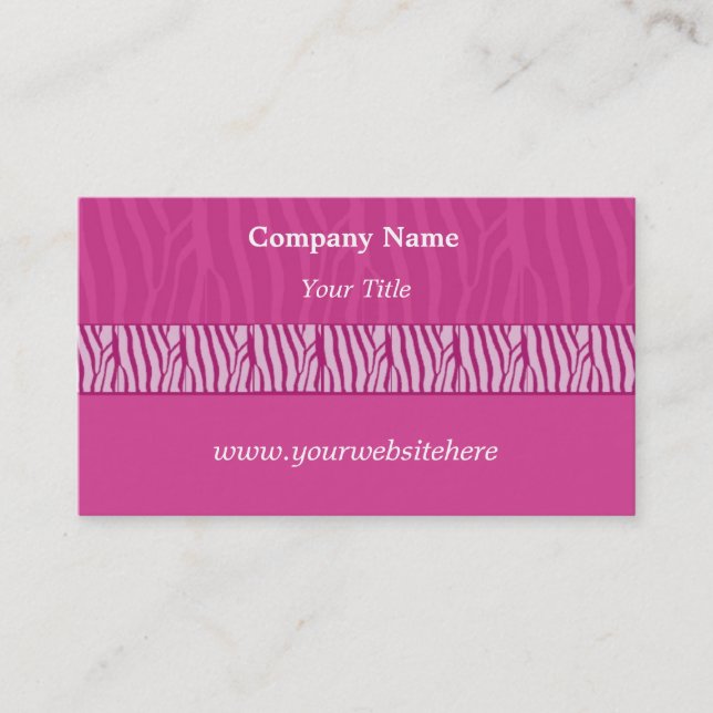 Carte de visite d'impression Zebra parfaitement ro (Devant)