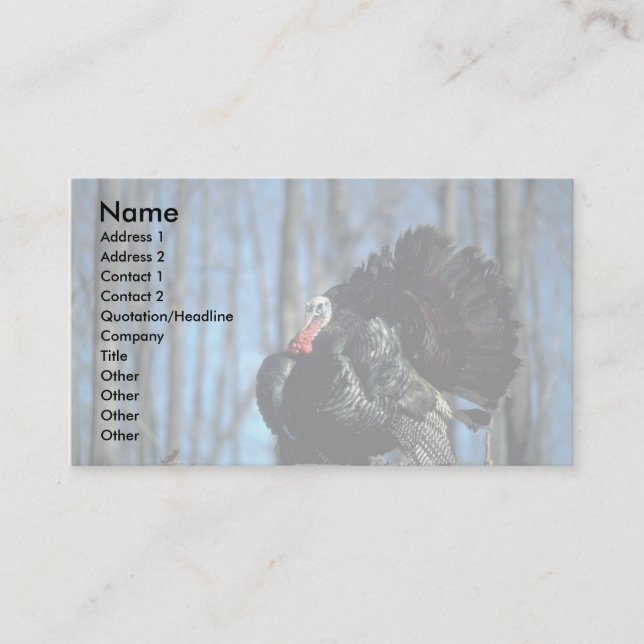 Carte De Visite Dinde sauvage (Devant)