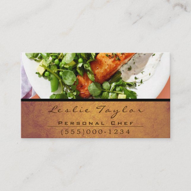 Carte De Visite Dîner Conception Plaque de restauration Chef Resta (Devant)