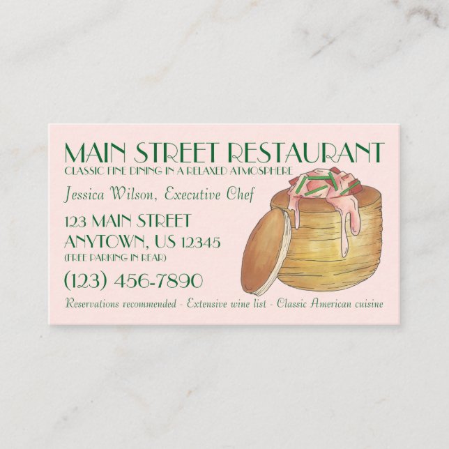 Carte De Visite Dîner de langouste Newburg New York City (Devant)