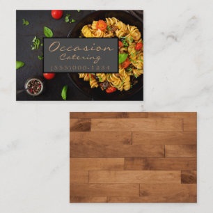 Carte De Visite Dîner en bois de luxe Plat Design Chef Restauratio