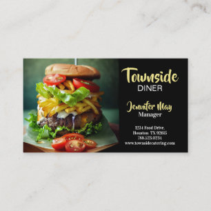 Carte De Visite Diner Restaurant Burger de boeuf