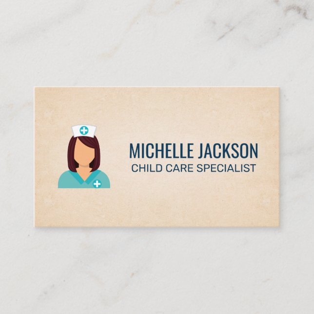 Carte de visite d'infirmière | Icône Professionnel (Devant)