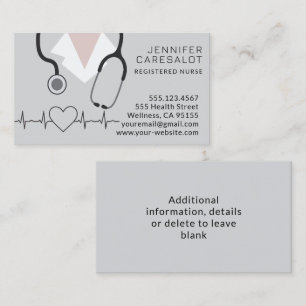 Carte de visite d'infirmière RN, LVN, LPN, aide-so
