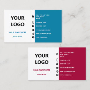 Carte de visite d'informations sur le logo personn