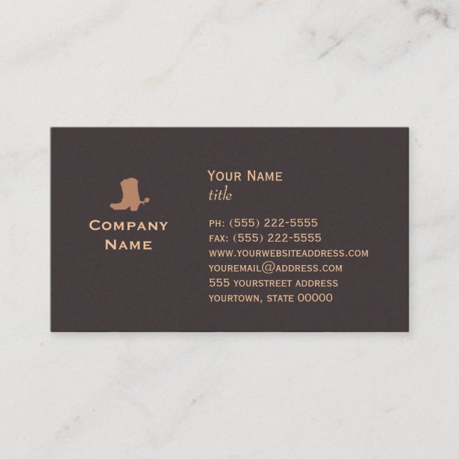 Carte de visite d'initialisation Cowboy (Devant)