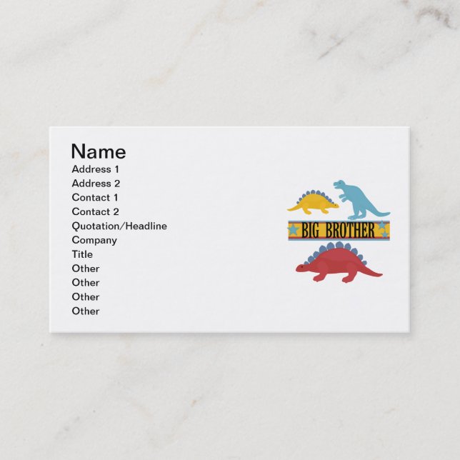 Carte De Visite Dinosaur Big Brother (Devant)