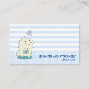 Carte De Visite Dinosaure jaune mignon avec des étoiles joyeuses